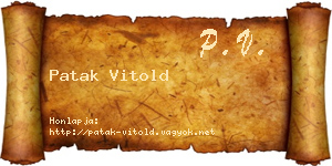 Patak Vitold névjegykártya